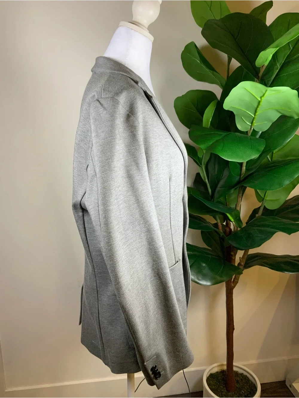 Armani Exchange Light Gray Single-Breasted Blazer
